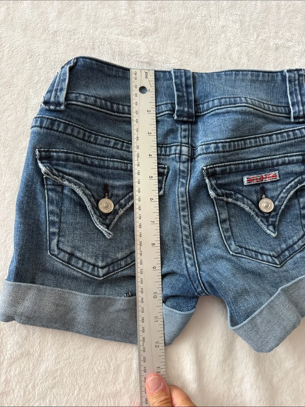 Hudson Jeans Rolled Cuff Stretch Denim Shorts - Blue size 24